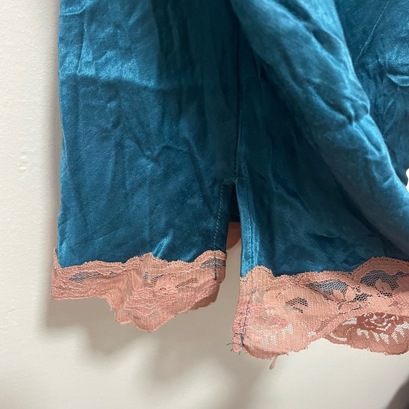 Silk lace camisole cami Blue and pink lace slip top - Picture 2 of 9